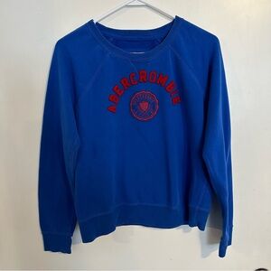 Abercrombie & Fitch Blue Sweatshirt with Red Logo